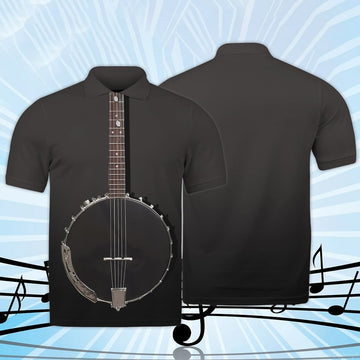 FUNSTUFFPRINT Guitar Banjo 3D All Over Print Polo Shirt Size S-5XL