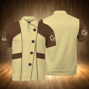 FUNSTUFFPRINT Chef Cook Polo Shirt Size S-5XL