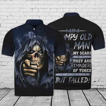 FUNSTUFFPRINT Grumpy Old Man 3D All Over Print Polo Shirt Size S-5XL