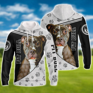 FUNSTUFFPRINT Pitbull Lover 3D Hoodie and Zip Hoodie