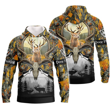 FUNSTUFFPRINT Deer Hunting Camo 0704 - 3D Full Print 3D Hoodie and Zip Hoodie