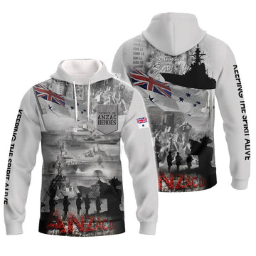 FUNSTUFFPRINT Anzac Day Keeping The Spirit Alive 3D Hoodie and Zip Hoodie