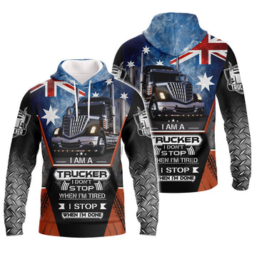 FUNSTUFFPRINT I'm A Trucker Australian 3D Hoodie and Zip Hoodie