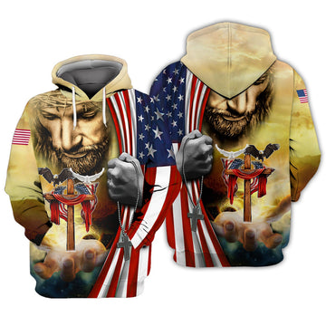 FUNSTUFFPRINT One Nation Under God 3D Hoodie and Zip Hoodie