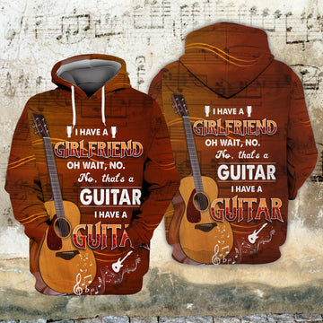 FUNSTUFFPRINT My Girl Friend Is Guitar 3D Hoodie and Zip Hoodie