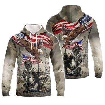 FUNSTUFFPRINT Veteran - Full Print 01 3D Hoodie and Zip Hoodie