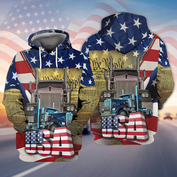 FUNSTUFFPRINT Trucker - Full Print 3D Hoodie and Zip Hoodie