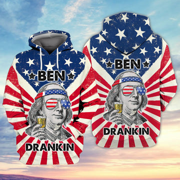 FUNSTUFFPRINT Ben Drankin 3D Hoodie and Zip Hoodie