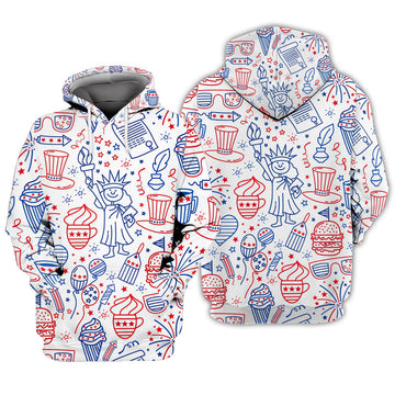 FUNSTUFFPRINT Independence Day City 3D Hoodie and Zip Hoodie