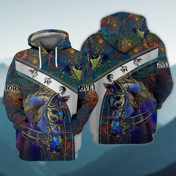 FUNSTUFFPRINT Horse Art 3D Hoodie and Zip Hoodie
