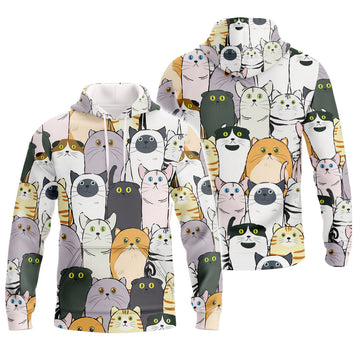 FUNSTUFFPRINT Cat - Full Print HTL 3D Hoodie and Zip Hoodie