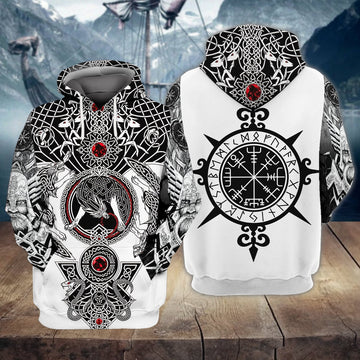 FUNSTUFFPRINT Viking Full Print Tad 03 3D Hoodie and Zip Hoodie