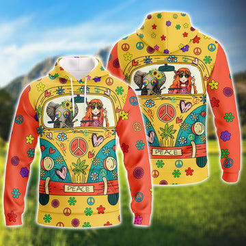 FUNSTUFFPRINT Lover Hippie 3D Hoodie and Zip Hoodie