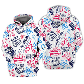 FUNSTUFFPRINT Independence American 3D Hoodie and Zip Hoodie