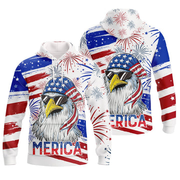 FUNSTUFFPRINT Independence Day Is Coming Ealge Merica 3D Hoodie and Zip Hoodie