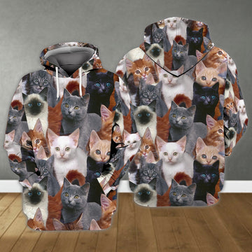 FUNSTUFFPRINT Cat Full 3D Full Print Shirts Cats Shirts 3D Hoodie and Zip Hoodie