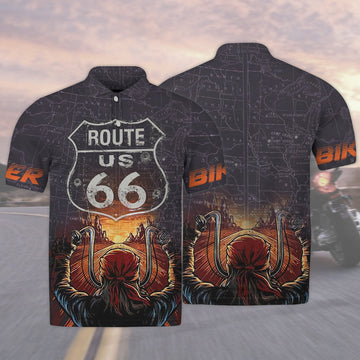 FUNSTUFFPRINT This Biker Conquers Route Polo Shirt Size S-5XL