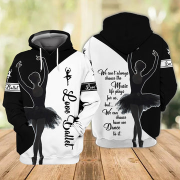 FUNSTUFFPRINT Ballet Dancer - Personalized Name 3D Hoodie and Zip Hoodie