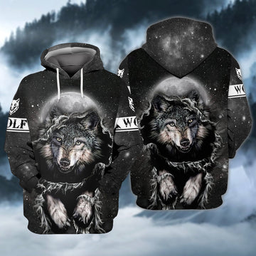 FUNSTUFFPRINT Full Print Wolf 3D Hoodie and Zip Hoodie