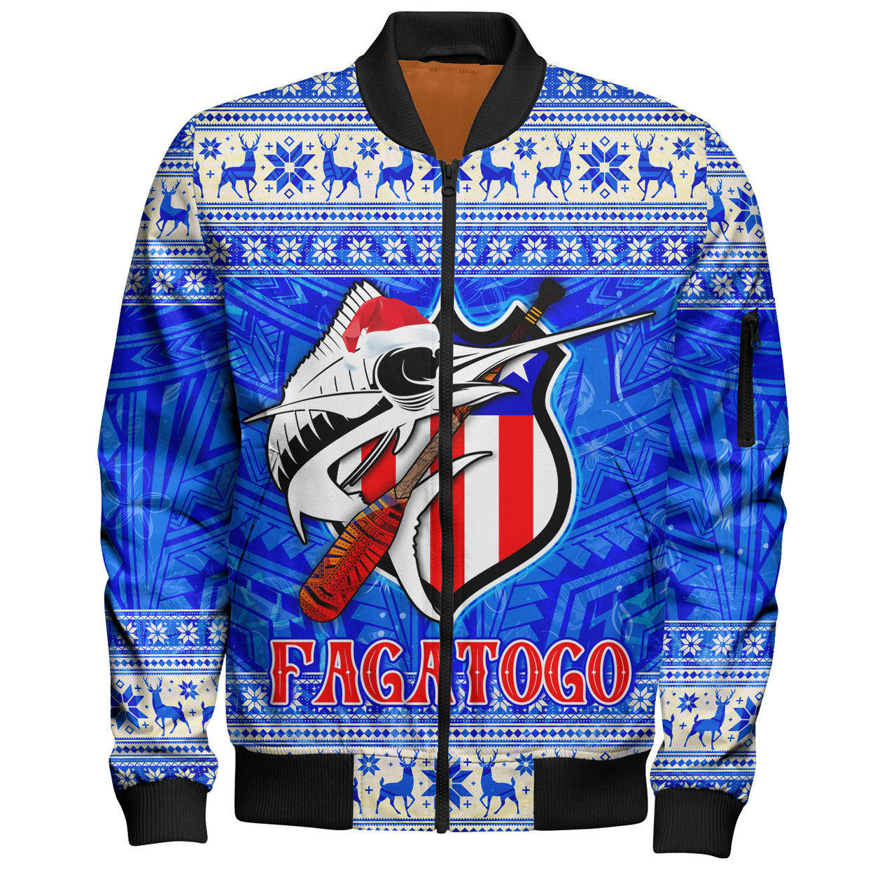 FUNSTUFFPRINT American Samoa Bomber Jacket Fagatogo Christmas Style 3D Bomber Jacket