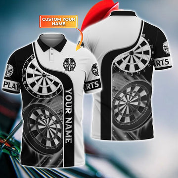 FUNSTUFFPRINT Darts Player Personalized Name 3D Polo Shirt