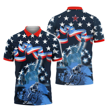 Cycling Polo Shirt For Independence Day Outfit For Cycling