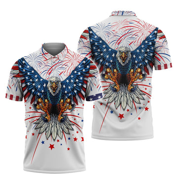 FUNSTUFFPRINT Independence Day Is Coming Ealge Polo Shirt Size S-5XL