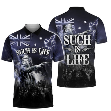 FUNSTUFFPRINT Ned Kelly Such Is Life 3D Polo Shirt