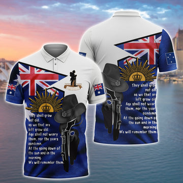 FUNSTUFFPRINT Lest We Forget 3D Polo Shirt