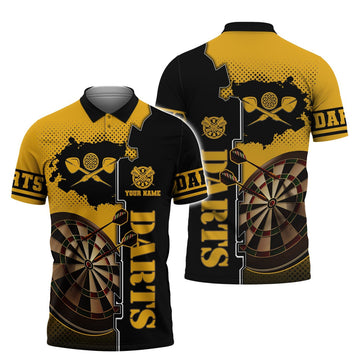 FUNSTUFFPRINT Darts - Personalized Name Polo Shirt Size S-5XL