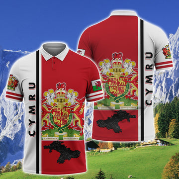 FUNSTUFFPRINT Cymru Polo Shirt Size S-5XL