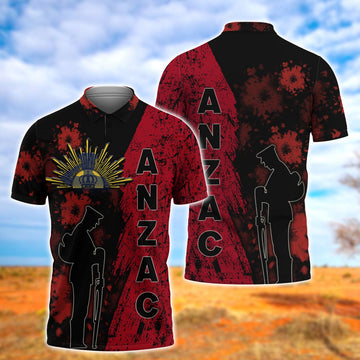 FUNSTUFFPRINT ANZAC Polo Shirt Size S-5XL