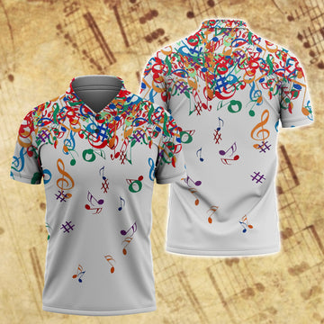 FUNSTUFFPRINT Music Polo Shirt Size S-5XL