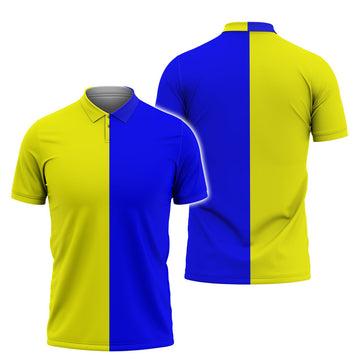 FUNSTUFFPRINT Yellow & Blue 3D All Over Print Polo Shirt Size S-5XL