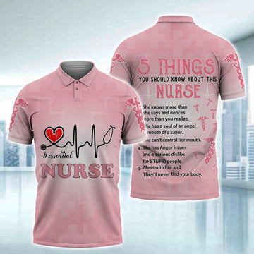 FUNSTUFFPRINT Nurse Polo Shirt Size S-5XL