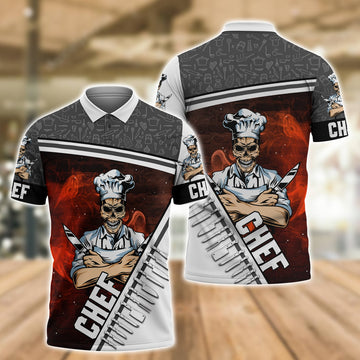 FUNSTUFFPRINT Chef - 3D All Over Print Polo Shirt Size S-5XL