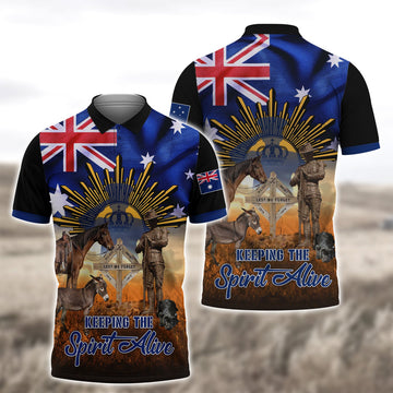FUNSTUFFPRINT Keeping The Spirit Alive 3D All Over Print Polo Shirt Size S-5XL