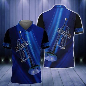FUNSTUFFPRINT Trumpet 3D All Over Print Polo Shirt Size S-5XL