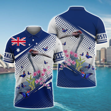 FUNSTUFFPRINT Australia, Love Brolga Polo Shirt Size S-5XL