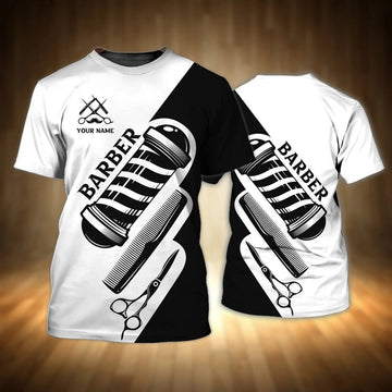 FUNSTUFFPRINT Customized Barber Shirt Men Women, New Barber Gifts, 3D All Printed Barber T-Shirts 3D T-shirt