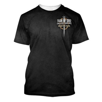 FUNSTUFFPRINT Man Of God Husband Dad Papa Christian 3D T-shirt