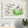 Memorial Dragonfly Grass Canvas Gift For Members Family A Dragonfly To Remind Me Your Spirit Is Always With Me Canvas Wall Art - Christian Wall Decor