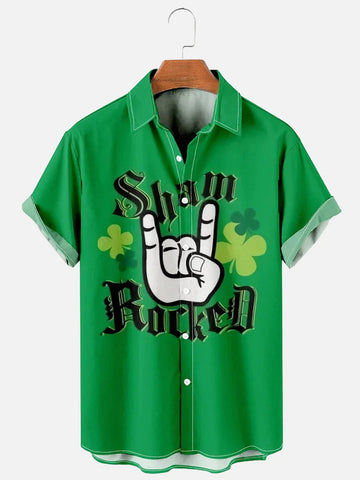 Men's St. Patrick's Day Sham Rocked Printed hawaiian Shirt