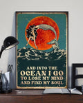 Mermaid Poster, And Into The Ocean, I Go To Love My Mind, And Find My Soul Poster and Canvas