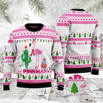 FUNSTUFFPRINT Merry Pinkmas Ugly Christmas Sweater, Christmas Sweater, Ugly Sweater, Funny Xmas Sweaters Ugly Sweater