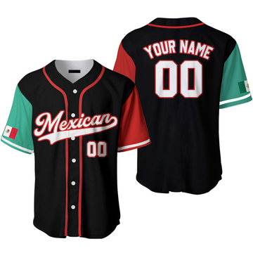 Custom Mexican Flag Any Color Style Custom Name Baseball Jerseys, Gift for Mexican