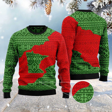 FUNSTUFFPRINT Minnesota Lover Ugly Christmas Sweater, Christmas Sweater, Ugly Sweater, Funny Xmas Sweaters Ugly Sweater