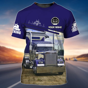 FUNSTUFFPRINT TRUCKER 104 - Personalized Name 3D T-Shirt