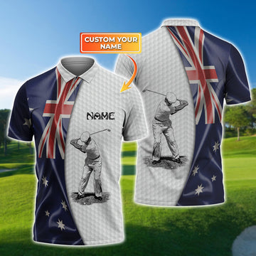 FUNSTUFFPRINT - Personalized Name Golf 3D Polo Shirt