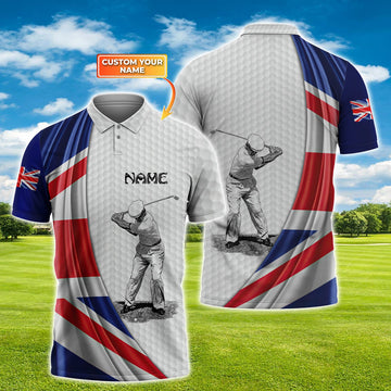 FUNSTUFFPRINT Golf 01 - Personalized Name 3D Polo Shirt